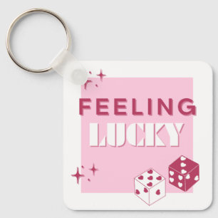 Porte-clés Je Me Sens Lucky, Lucky Girl, Luckiest Girl, Rose