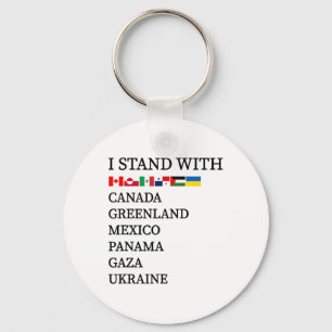 Porte-clés Je me tiens avec Canada Groenland Mexique Panama G