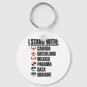 Porte-clés Je me tiens avec le Canada Groenland Mexique Panam