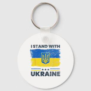 Porte-clés Je me tiens avec le drapeau de l'Ukraine - Drapeau