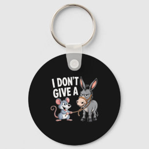 Porte-clés Je m'en fiche d'une souris de rat drôle sarcastiqu