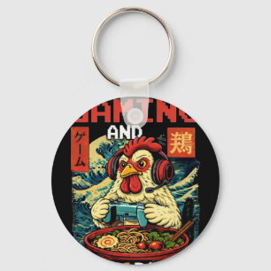 Porte-clés Je ne t'entends pas, je joue et je mange du ramen