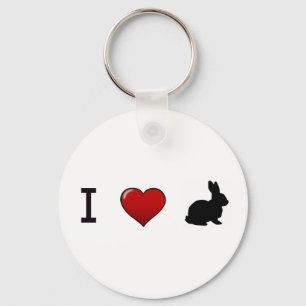 Porte-clés "Je porte - clé aime lapins"