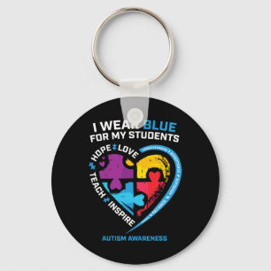 Porte-clés Je Porte Du Bleu Pour Mes Étudiants Cadeaux Enseig