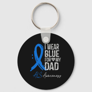 Porte-clés Je Porte Du Bleu Pour Mon Père Aussi Confort Cadea