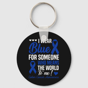 Porte-clés Je Porte Du Bleu Pour Quelqu'Un Qui Signifie Monde