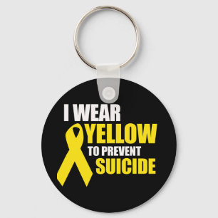 Porte-clés Je porte du jaune pour prévenir le suicide.