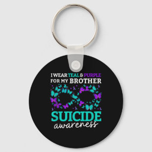Porte-clés Je Porte Du Purple Et Turquoise Pour Mon Frère Sui