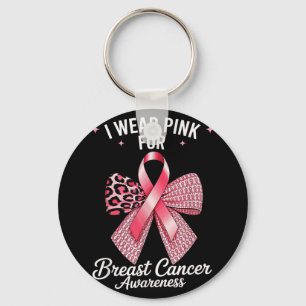 Porte-clés Je Porte Du Rose Pour La Sensibilisation Au Cancer