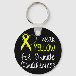 Porte-clés Je Porte Du Ruban Jaune Pour Sensibiliser Au Suici