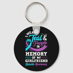 Porte-clés Je Porte Du Turquoise Et Du Violet En Mémoire De M