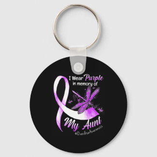 Porte-clés Je porte du violet en mémoire de ma tante Sensibil