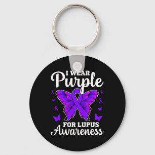 Porte-clés Je Porte Du Violet Pour Le Papillon Mois De Sensib