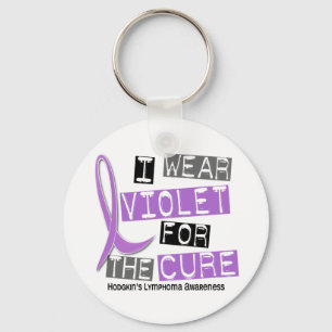 Porte-clés Je porte la violette pour la lymphogranulomatose