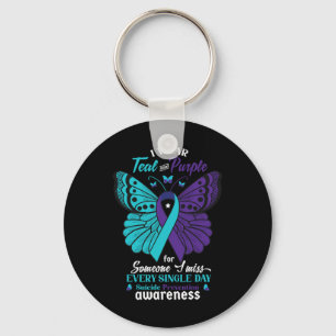 Porte-clés Je porte le bleu-vert et le violet pour la sensibi