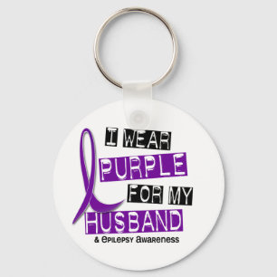 Porte-clés Je porte le pourpre pour ma épilepsie du mari 37