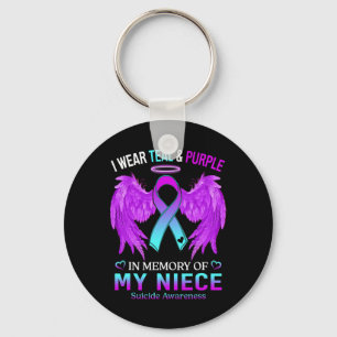Porte-clés Je Porte Le Purple Turquoise En Mémoire Du Suicide