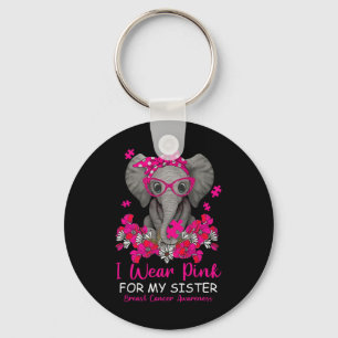 Porte-clés Je Porte Le Rose Pour Ma Soeur Le Cancer Du Sein D