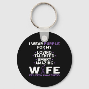Porte-clés Je Porte Le Violet Pour Ma Femme Sensibiliser À L'