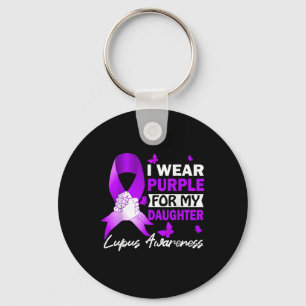 Porte-clés Je Porte Le Violet Pour Ma Fille Sensibilisation A