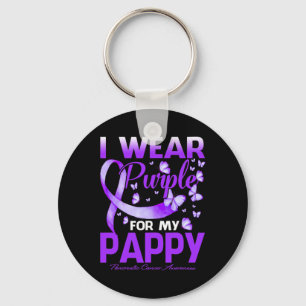 Porte-clés Je Porte Le Violet Pour Mon Pappy Cancer Pancréati
