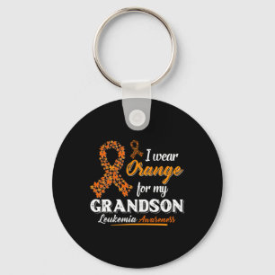 Porte-clés Je Porte L'Orange Pour Mon Petit-Fils Leucémie Sen