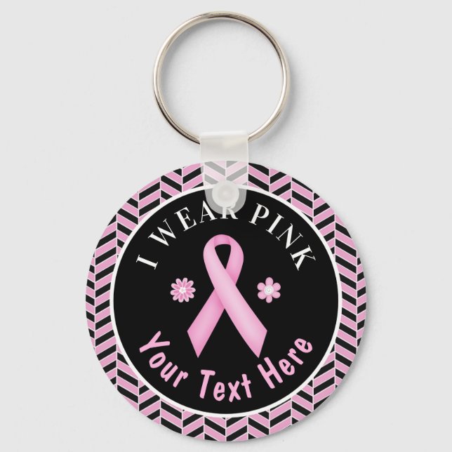 Porte-clés Je Porte Pink Breast Cancer Sensibilisation Herrin (Recto)