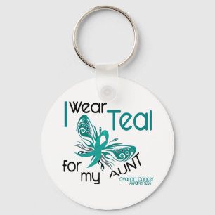Porte-clés Je porte Teal pour ma tante 45 Cancer ovarien