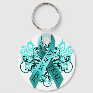 Porte-clés Je porte Teal pour mon Aunt.png