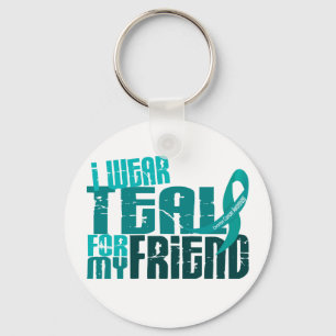 Porte-clés Je porte Teal pour mon Cancer ovarien de l'ami 6,4