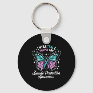 Porte-clés Je Porte Turquoise & Purple Pour La Prévention