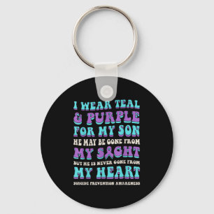 Porte-clés Je Porte Turquoise & Violet Pour Mon Fils Suic