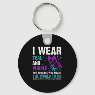 Porte-clés Je Porte Turquoise & ; Violet Pour Quelqu'Un Qu