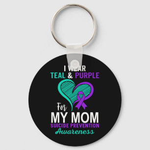 Porte-clés Je Porte Turquoise Et Violet En Mémoire Du Suicide