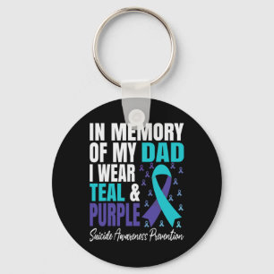 Porte-clés Je Porte Turquoise Et Violet Pour Mon Papa Suicide