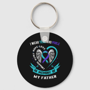 Porte-clés Je Porte Turquoise Et Violet Pour Mon Père Suicide