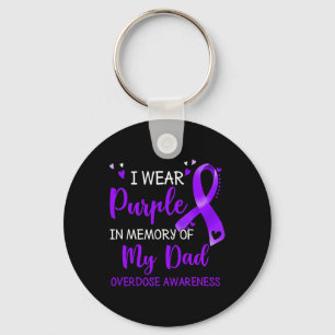 Porte-clés Je Porte Une Mémoire Violette De Papa Tranche De S