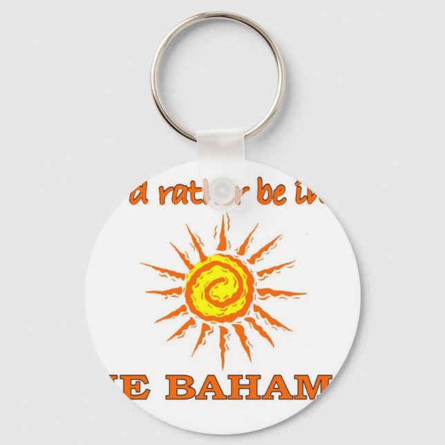 Porte-clés Je préférerais être aux Bahamas (Recto)