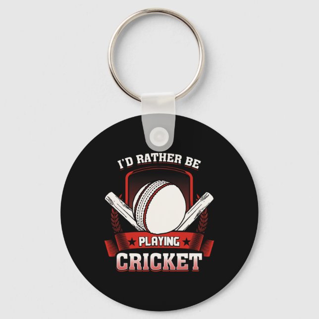 Porte-clés Je préférerais porter un T-shirt de cricket - Pl C (Recto)
