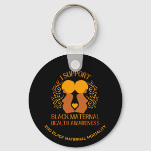 Porte-clés Je soutiens BLACK MATERNAL SANTÉ SENSIBILISATION M