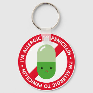 Porte-clés Je suis allergique à la pénicilline ! Allergie pén