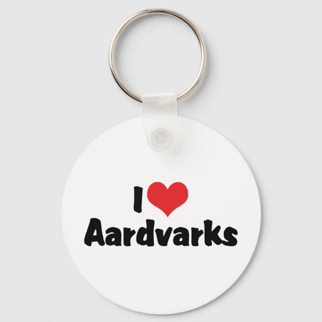 Porte-clés Je suis amoureux des aardvarks à coeur (Recto)