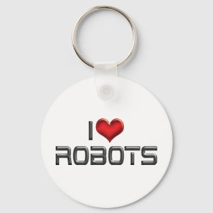 Porte-clés Je suis amoureux des robots à coeur - Amoureux de