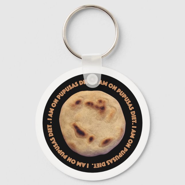 Porte-clés Je suis au régime de pupusas (Recto)