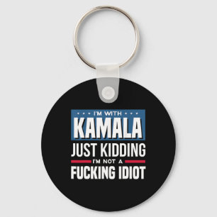 Porte-clés Je suis avec Kamala et je ne suis pas un Idiot