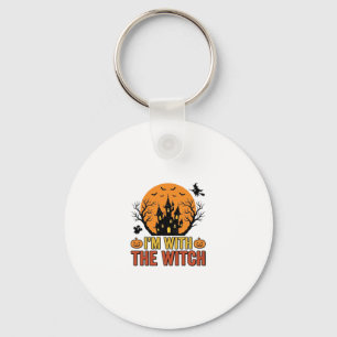 Porte-clés Je Suis Avec La Sorcière Design De Château Hallowe