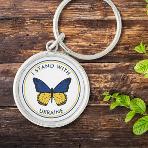 Porte-clés Je Suis Avec L'Ukraine Editable Papillon Design