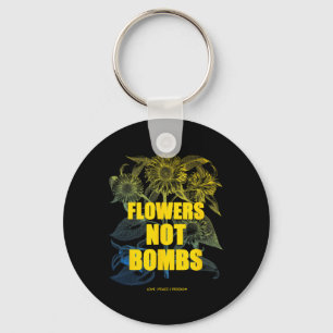 Porte-clés Je suis avec l'Ukraine Fleurs pas de bombes Paix e