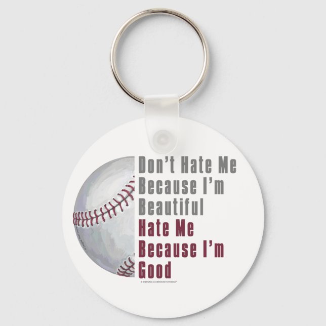 Porte-clés Je Suis Beau Je Suis Bon Baseball (Recto)