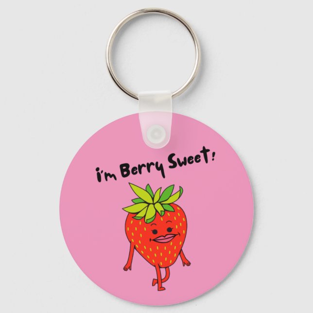 Porte-clés Je suis Berry Sweet ! - Amusant jeu de fruits (Recto)